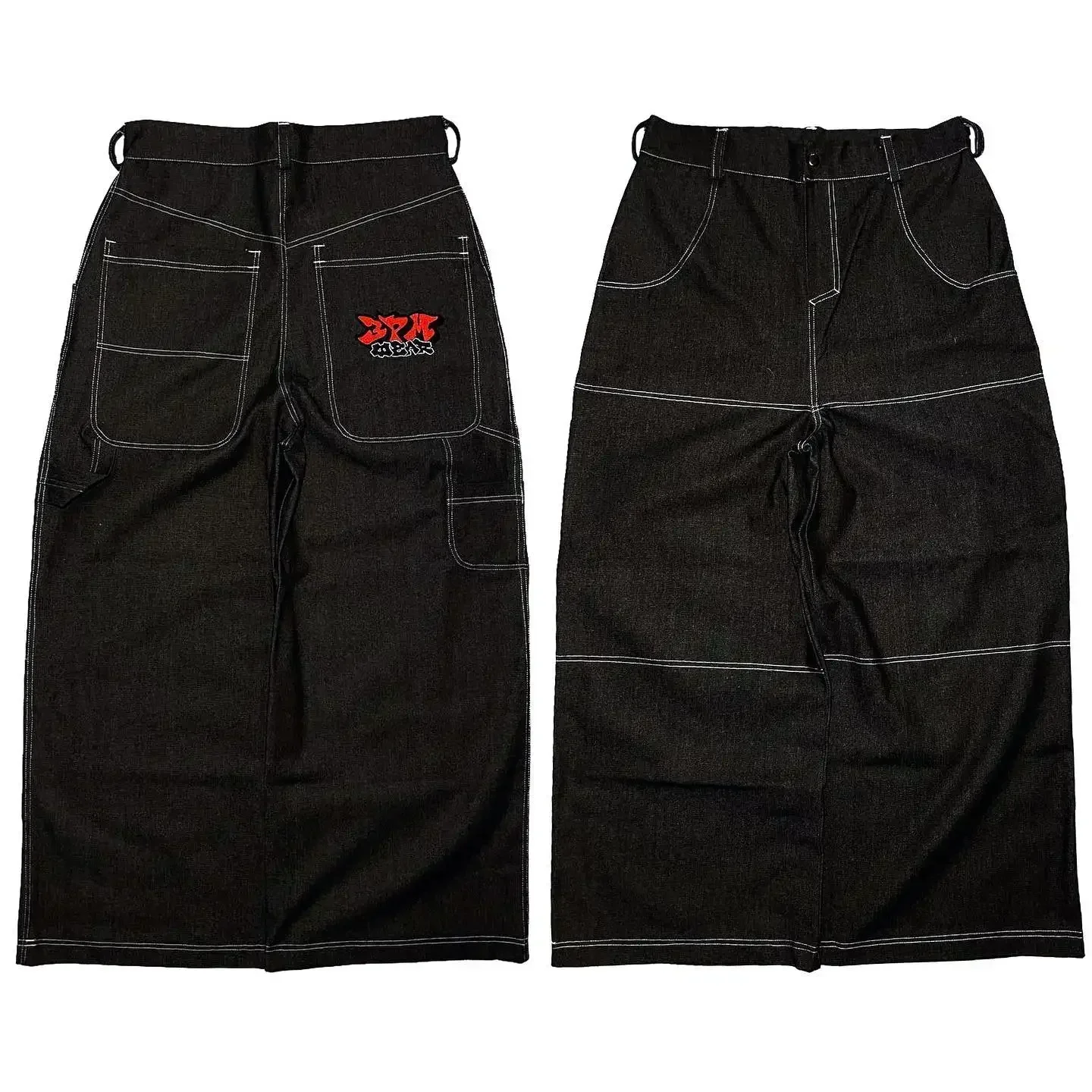 thumbnail image 1 of Pantalones vaqueros holgados estilo Harajuku vintage con letras bordadas Y2k para hombre, pantalones vaqueros rectos de calle, moda 2024, pantalones de pierna ancha estilo hip-hop, 1 of 4