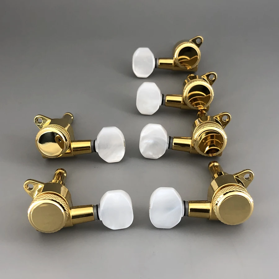 Schaller M6 Type Guitar Pearl Button Gold Locking Deluxe