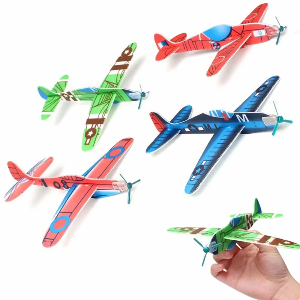 5Pcs Game Airplane Foam Airplane Model DIY Hand Throw Aircraft Flying Glider Toy Planes Plast Party Bag Fillers Children Toys 3