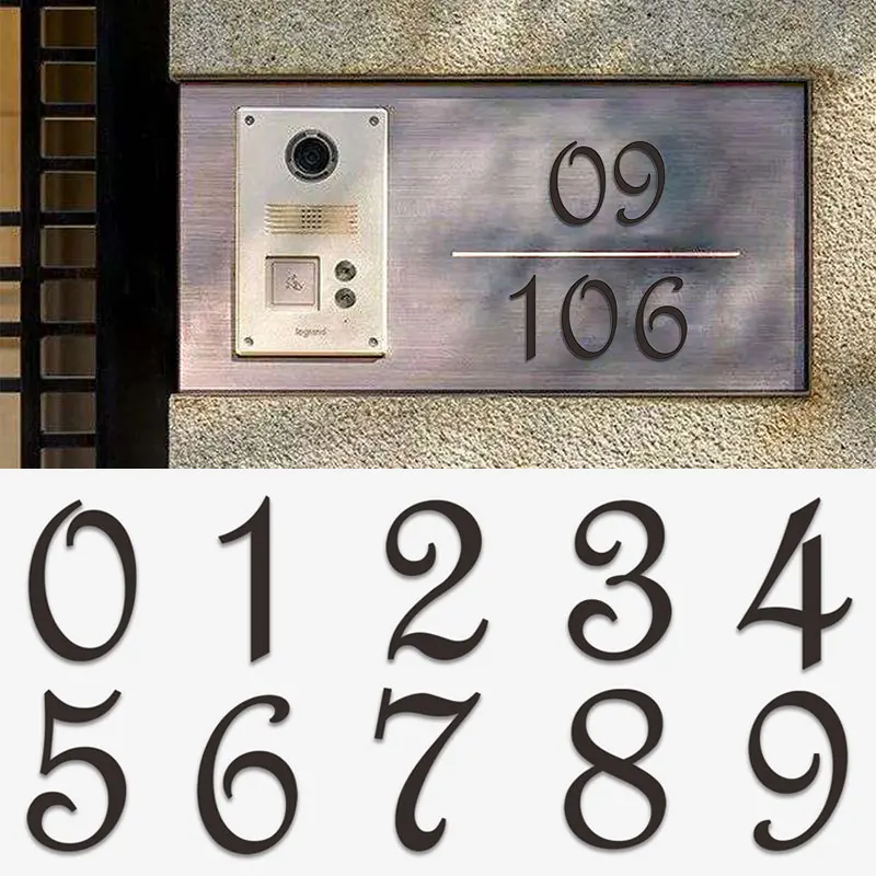 Self Adhesive Door Number Creative 3D 7cm Sign House Number Digit