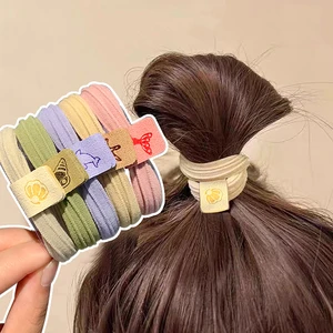 5Pcs Fashion Colorful Elastic Hair Scrunchies Rubber Bands Hairband Ponytail Hair Rope Headbands For Girls Hair Accessories