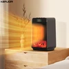 Fan Heater Hot Air Blower 1000W Electric Heating Fans 3D Flame Mini Space Heater Portable Fan Heaters for Home Office Bedroom 1