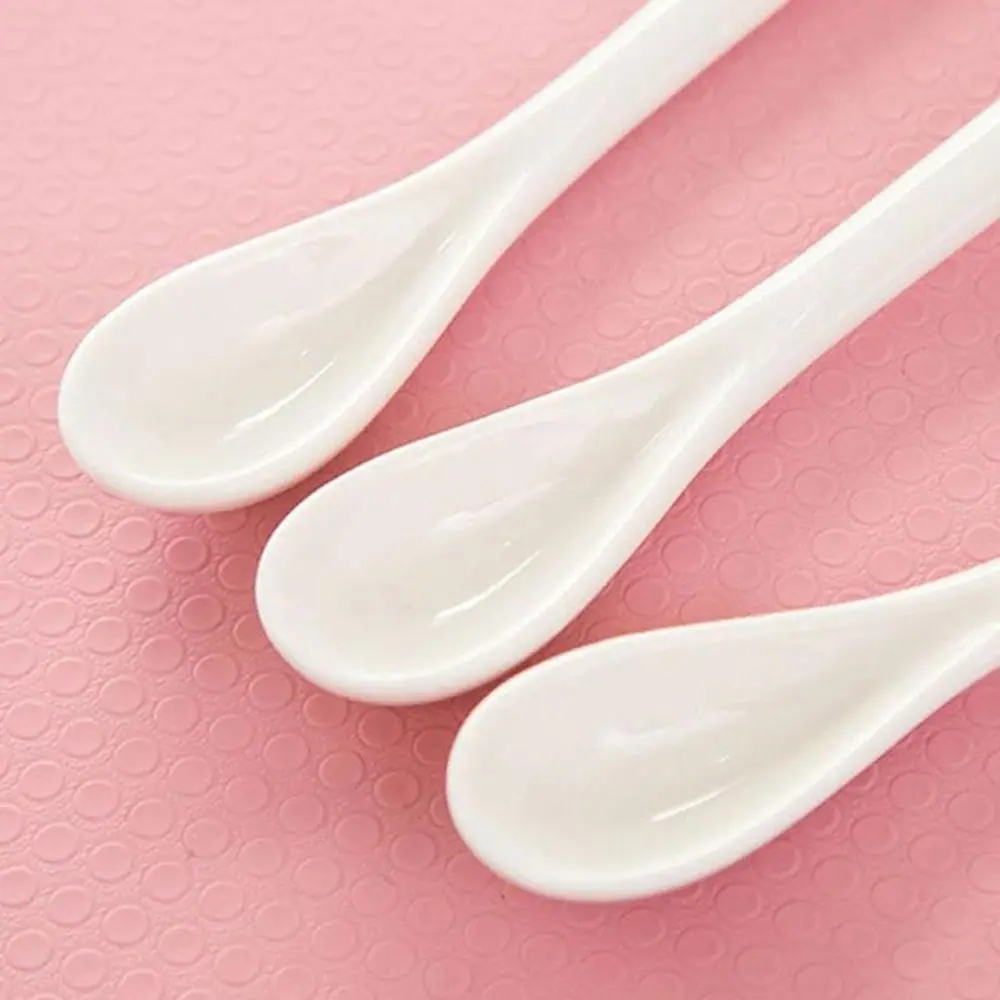 Flatware Ice Cream Kitchen Tea Dessert Procelain Bone Ceramic Coffee Spoon 1/3PCS Pure White tea spoon