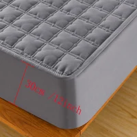 100% Waterproof Cotton Fitted Bed Sheet Anti-mite and Anti-bacterial Mattress Protector Soft Breathable Mattress Cover Washable 2