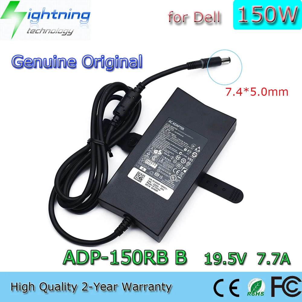

New Genuine Original 150W 19.5V 7.7A 7.4*5.0mm ADP-150RB B Laptop AC Adapter for Dell Alienware M14X M15X P08G M11X Charger