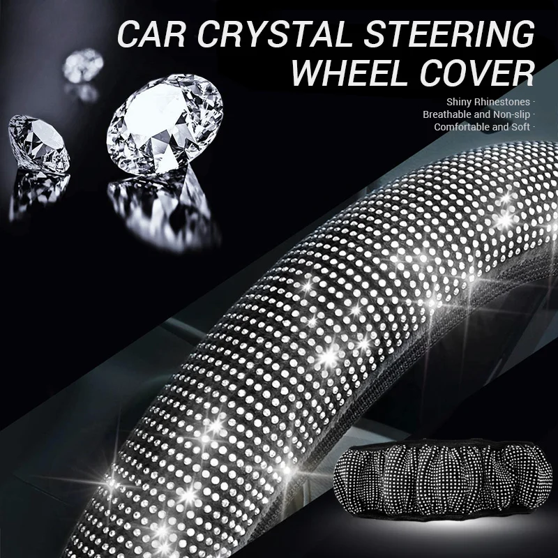 Diamant Auto Lenkrad Abdeckung mit Bling Bling Kristall Strass Funkelnden  Universal Steer Rad Protector für Frauen Mädchen - AliExpress