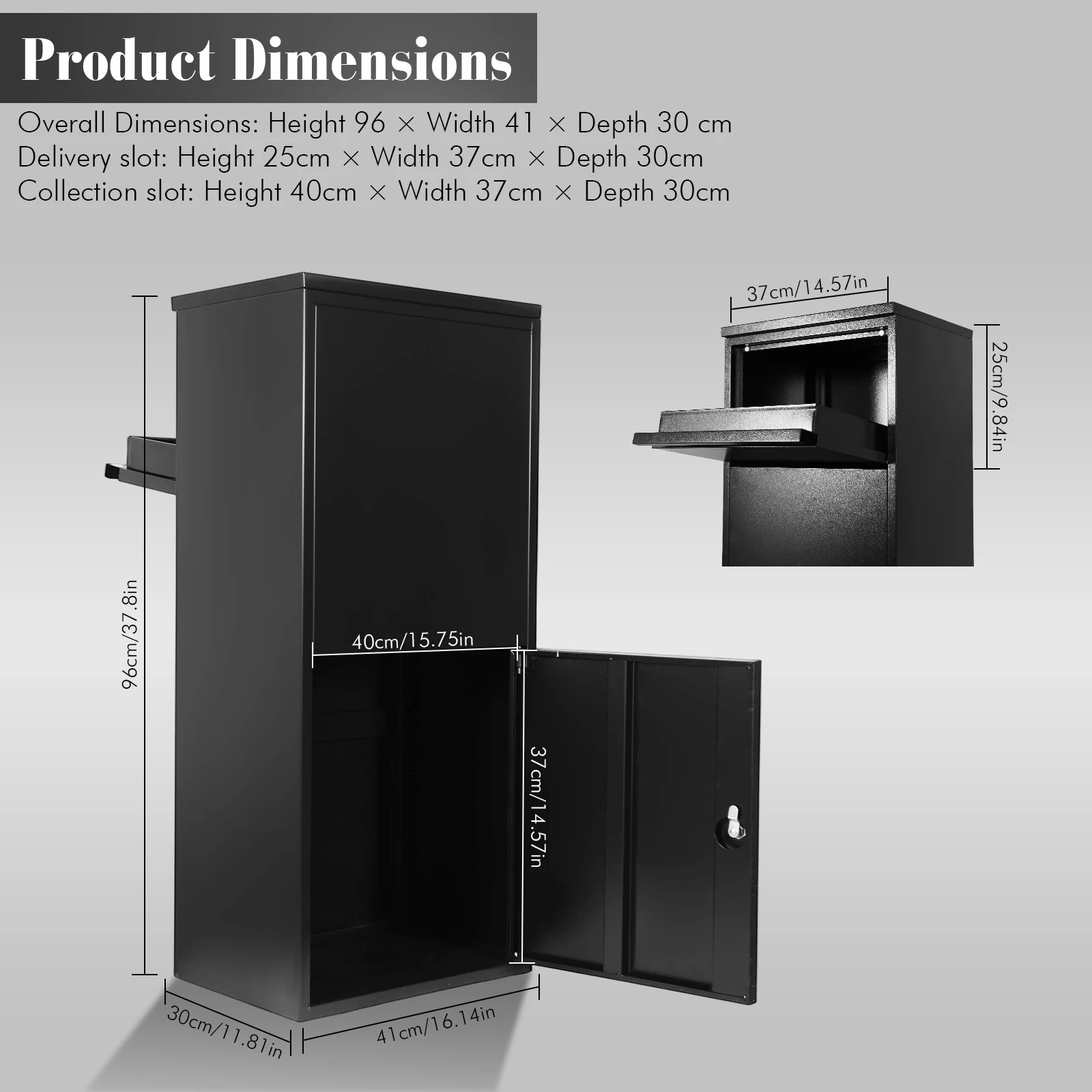 Anti-Theft Express Cabinet Large Capacity Outside Package Delivery Boxes Weather Proof for House Porch Curbside