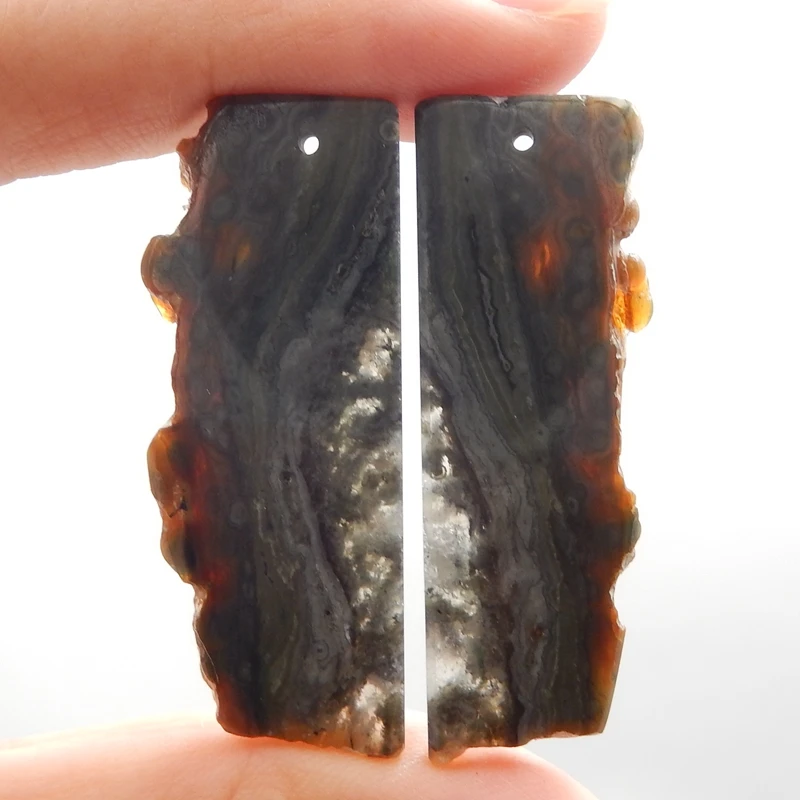 

Natural gemstone,Ocean jasper fashion women Earrings bead42x17x5mm9g
