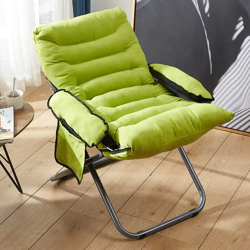 Household Lazy Sofa Chair Living Room With Armrests Leisure Lounge Chair Simple Foldable Single Rocking With Headrest