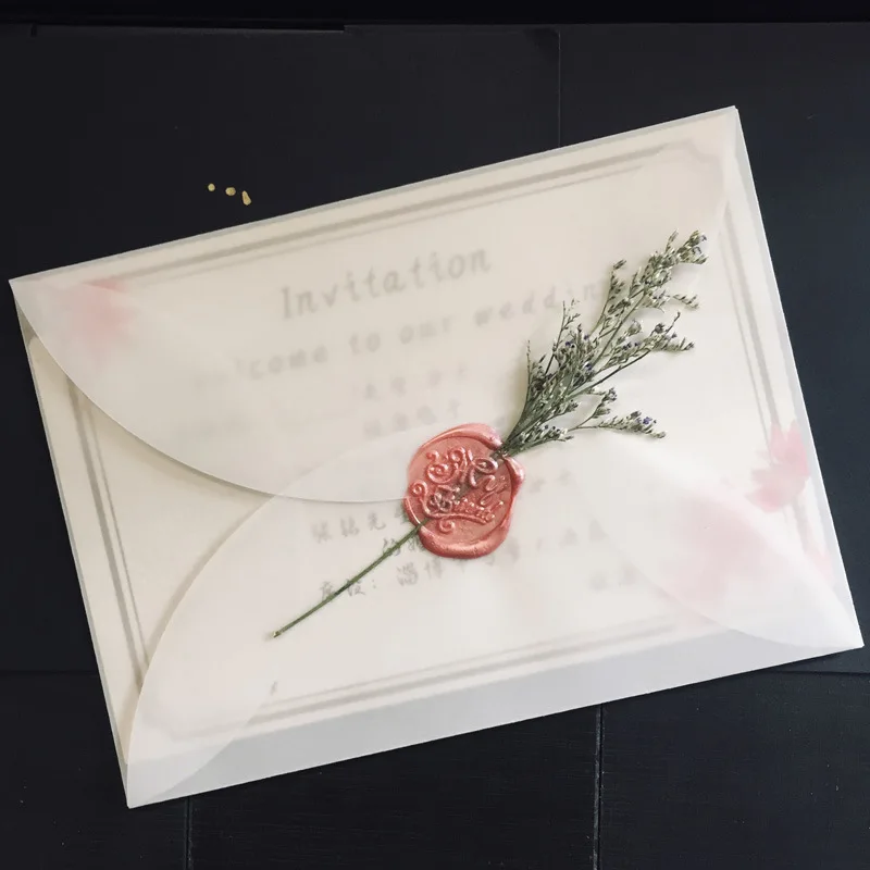 10pcs/lot Transparent Envelope Mailing Envelopes Mini Envelopes Vintage Letter Envelopes Translucent Paper Envelope Blank Small for Wedding Invitation