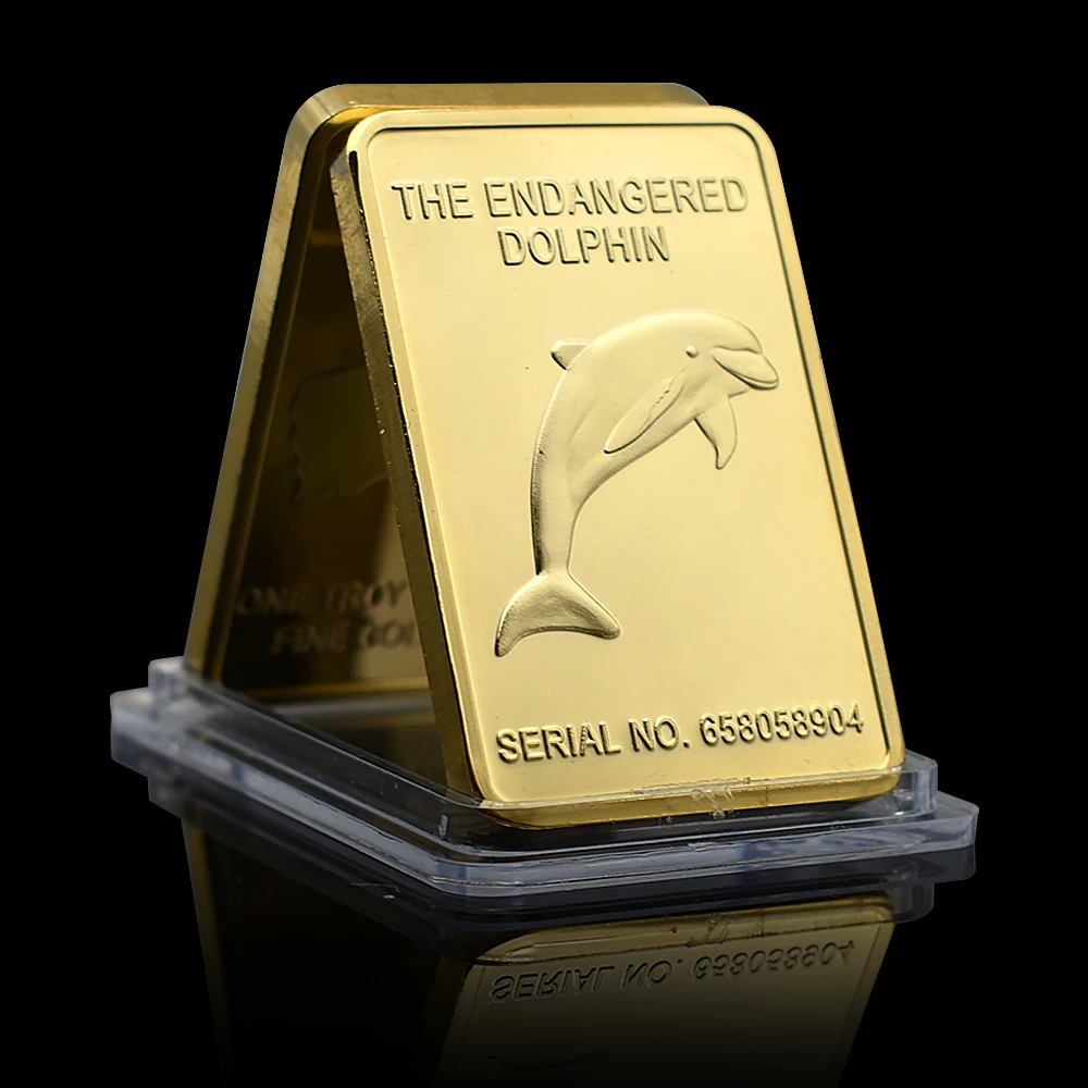 

The Endangered Dolphin Gold Plated Bar Australia Bullion Animal Medal Collectibles Wholesale Items Home Decoration Festival Gift