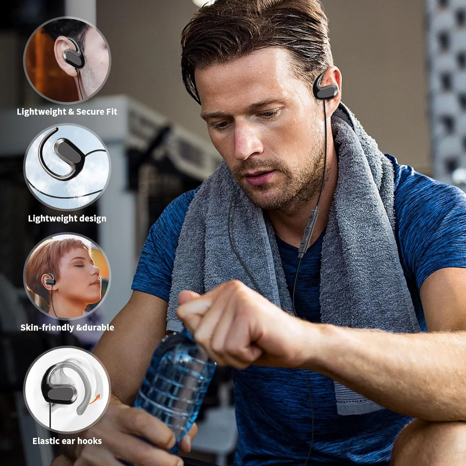 Wired Air Conduction Earphones 3.5MM/Type-C Not in Ear Headphones Sports Music Headset with HD Mic for Gaming Live Broadcast 6
