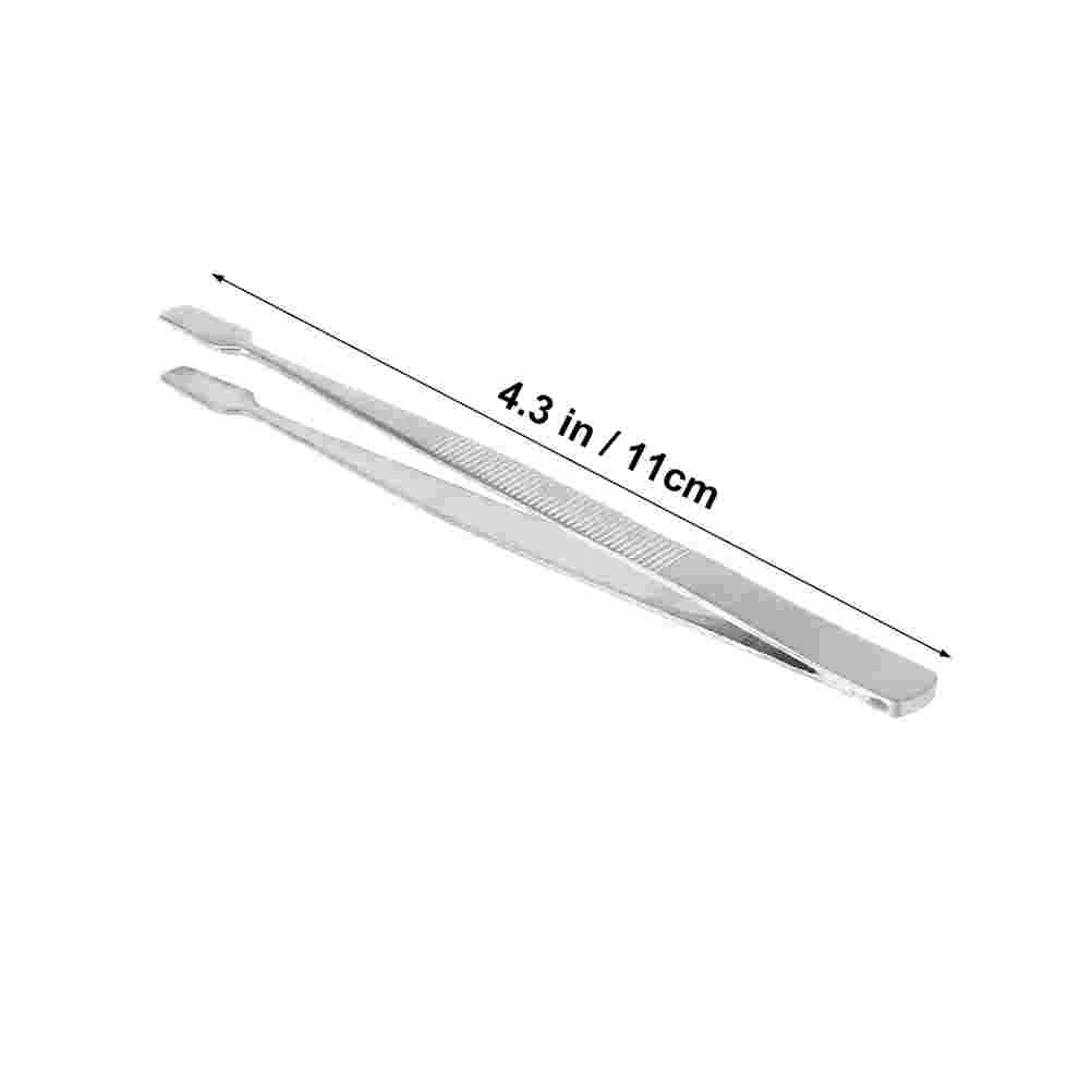 Tweezers Stamp Nipper Stainless Steel for Stamps False Eyelash Mirror Light 2