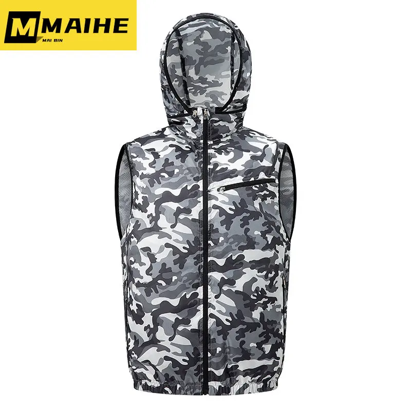 

New summer air conditioning clothes short sleeve heat cooling fan clothing Outdoor work clothes site with fan cooling clothing