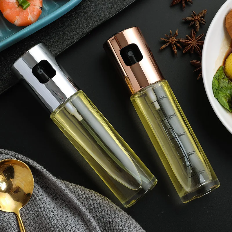 Glass Olive Oil Spray Bottle BBQ Cooking Baking Oil Vinegar Spray Bottles Water Pump Gravy Boats Grill BBQ Sprayer Kitchen Tools