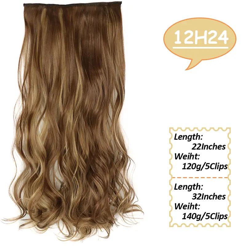 NICESY Synthetic Long Wavy 5 Clips Hair Extensions 22Inch/32Inch Clip On Hair Extensions High Tempreture Fake For Women - Image 16