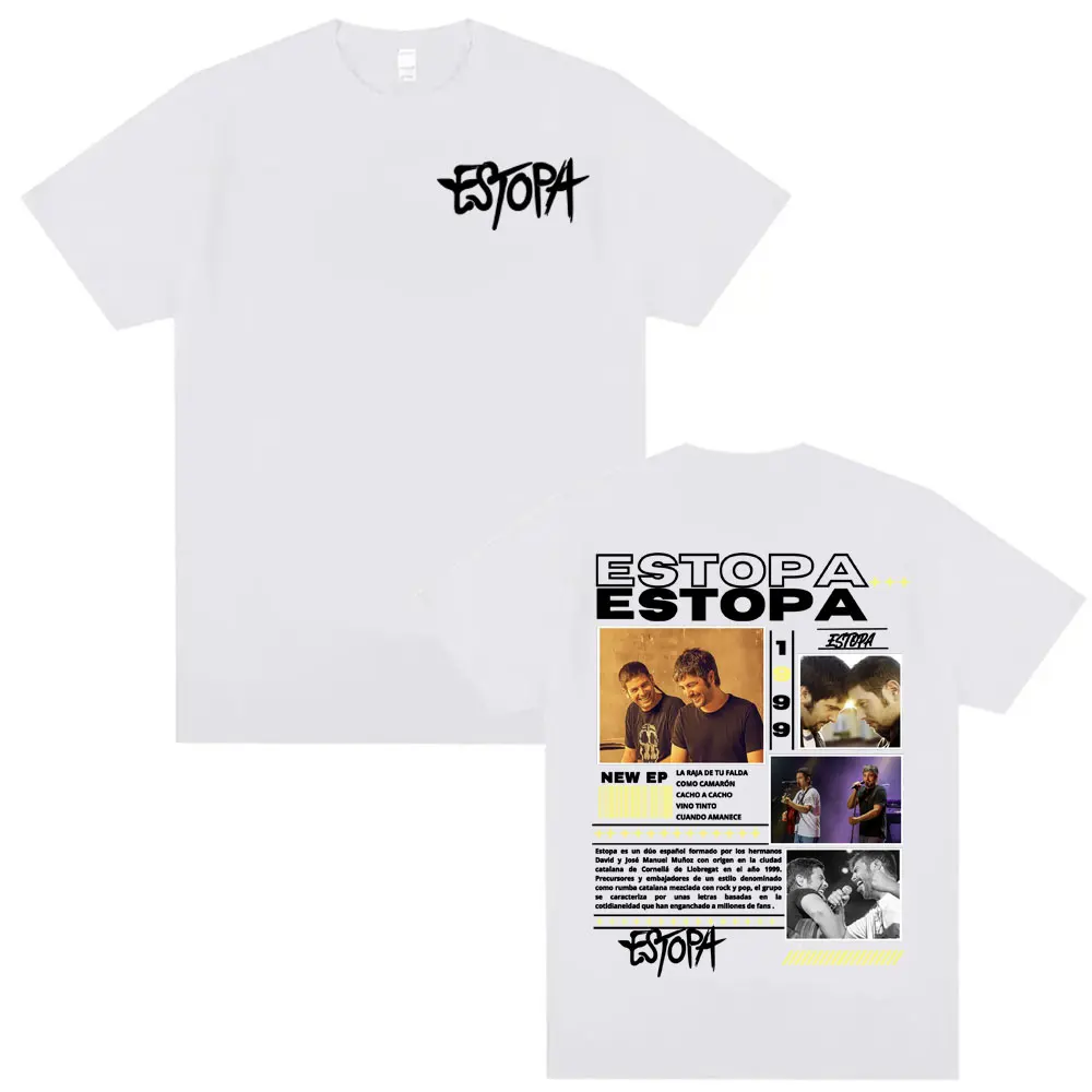 Rapper Estopa 1999 Tour Concert Cover T-shirt Men Women Casual O-Neck High Quality T Shirts Hip Hop Oversized T Shirt Streetwear 4