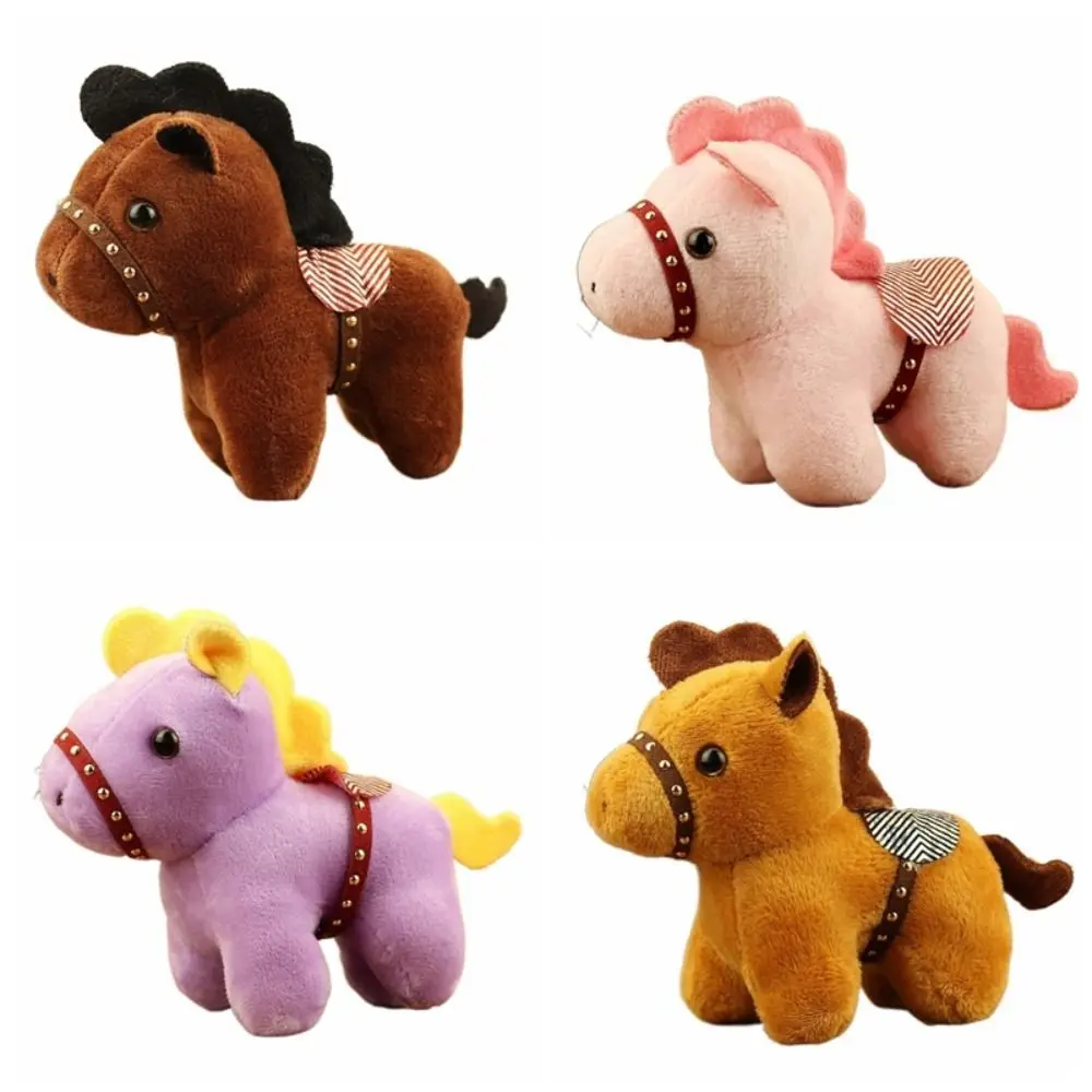 Cartoon Pony Pendant Mascot Doll Steed Doll Plush Horse Keychain Fluffy Chinese Style Stuffed Animal Keyring