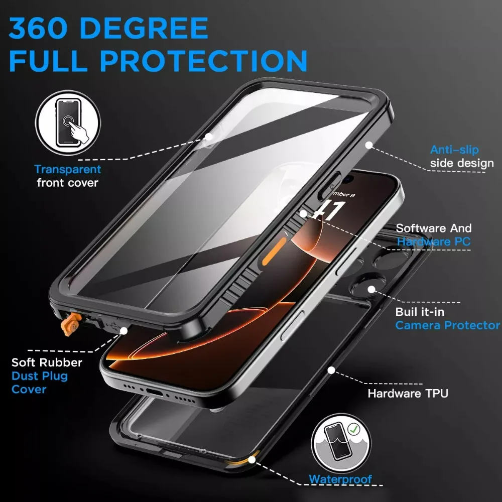 Luxury IP68 Waterproof Metal Aluminum Phone Case – Premium Underwater Swimming Protection Cover