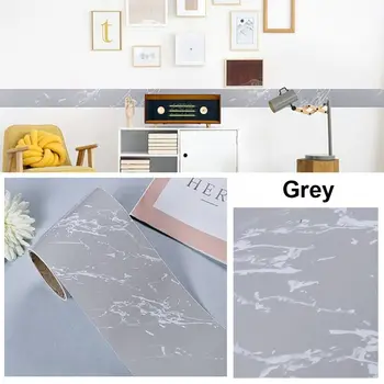 10 M/ม้วนตกแต่งบ้าน Windowsill เอว Line วอลล์เปเปอร์กรอบประตู Marble Grain Wall Border สติกเกอร์ PVC Self - กาว Waveguide Line 13