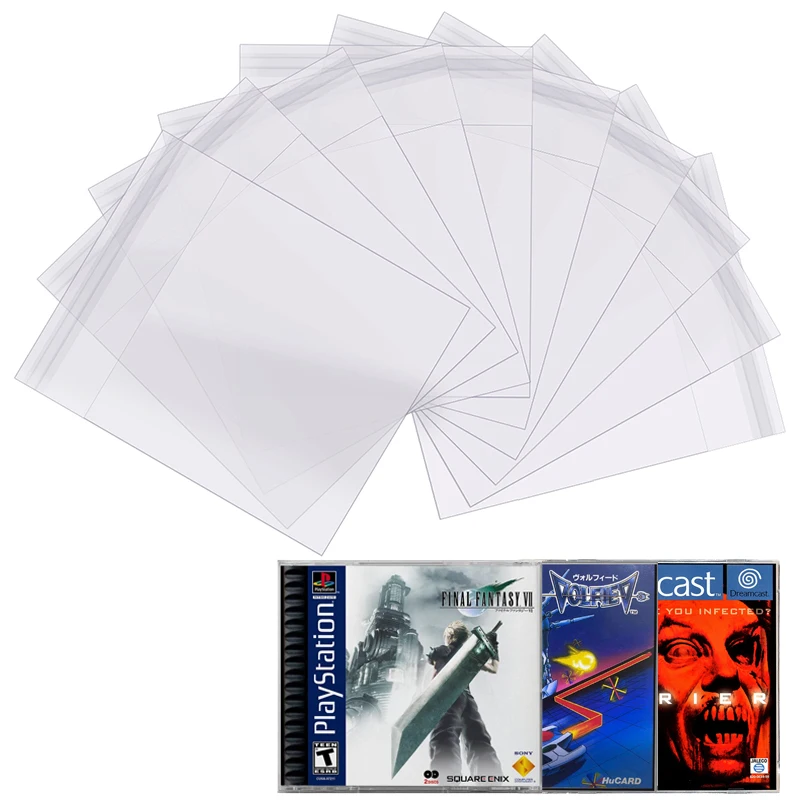 Cartuccia Display richiudibile OPP Bag CD Sleeves per PlayStation 1 PS1 CD Jewel case Dreamcast NEC PC Engine HuCard Turbogra