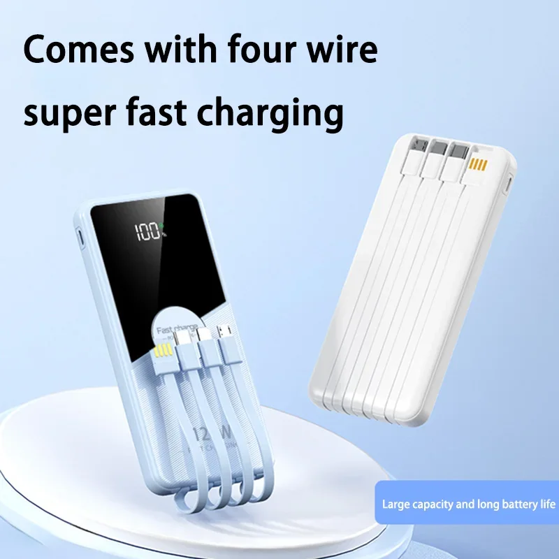 원플러스 200000mAh 신형 슬림 파워뱅크 120W 고속 충전 4개 케이블 포함 휴대용 대용량 배터리 아이폰 삼성 화웨이용