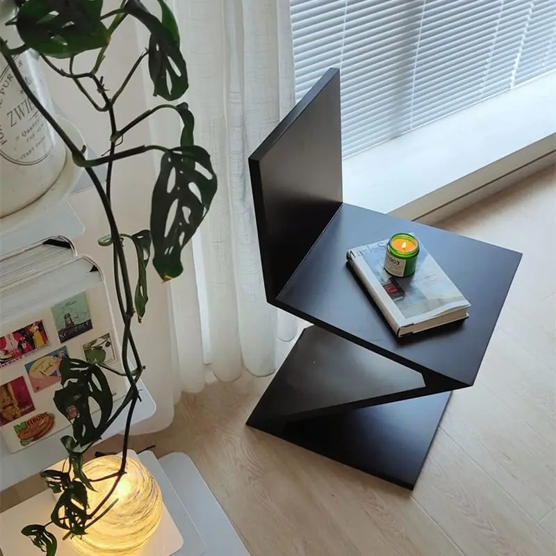 Vintage Solid Wood Kitchen Dining Chair Creative Home Living Room Black Z Single Chair Designer Balcony Casual Stool Furniture dining chair