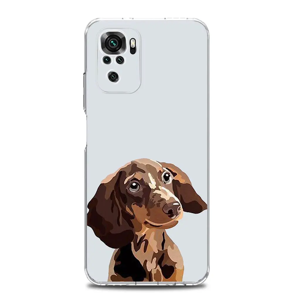 Clear Dachshund Sausage Dog Design Phone Case Cover