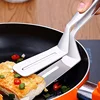 Stainless Steel Steak Clamps Kitchen Barbecue Food Flipping Spatula Tongs Clip Burgers BBQ Pizza Pies Fish Kitchen Bread Tongs