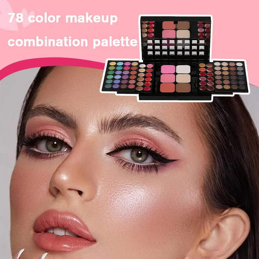 78Colors Pearlescent fine Glitter Eyeshadow Palette Matte Waterproof Long Lasting Pressed Powder Cosmetics Women Makeup