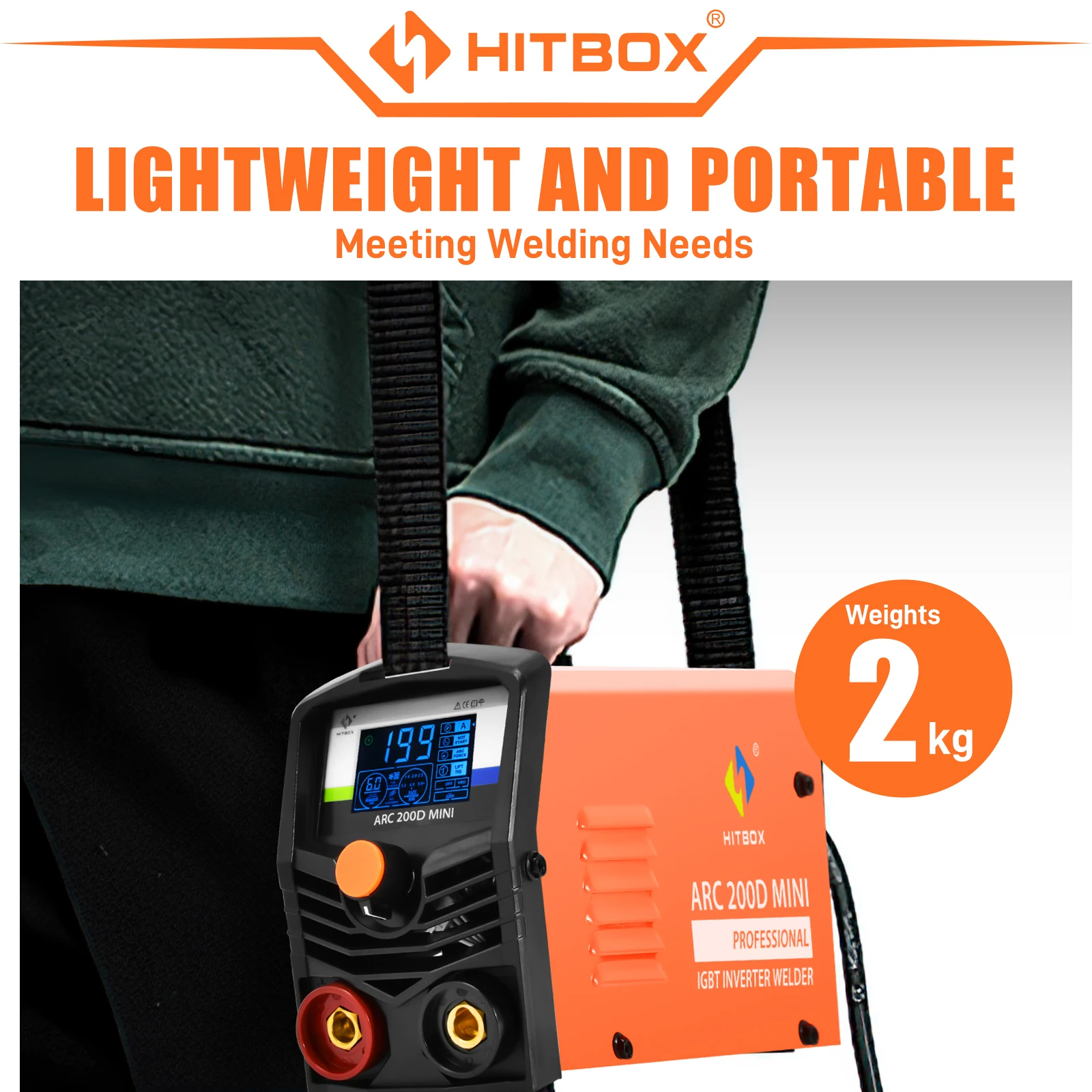 HITBOX Cutter ARC200D ARC LIFT TIG 2 IN 1 Welding Machine For Household IGBT Compact Inverter Welder LCD Digital Display 4