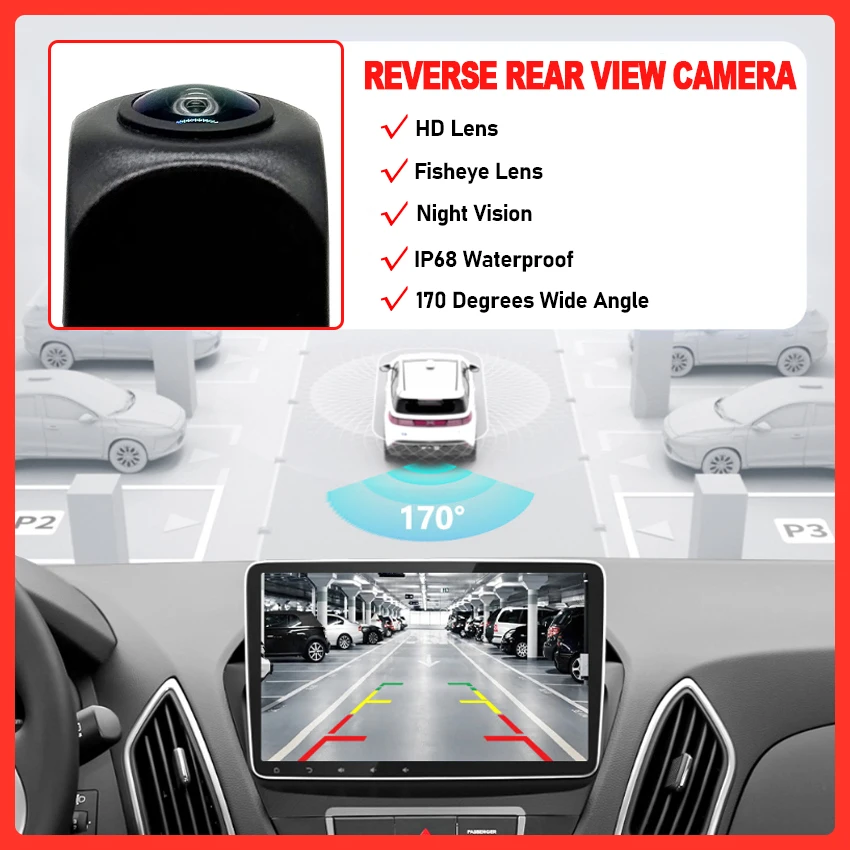 새로운 170 ° Dodge Journey JC JCUV 2008-2014 FIAT Freemont 2011-2017 용 HD 1080P 후면보기 카메라 역방향 주차 모니터 FishEye