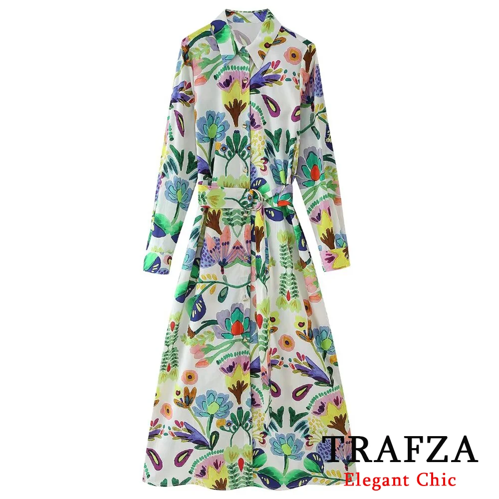 

Женское платье с поясом, с ручной росписью