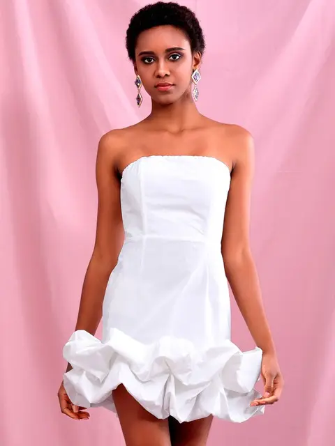 LOVE \u0026 LEMONADE Sexy White Tube Top 