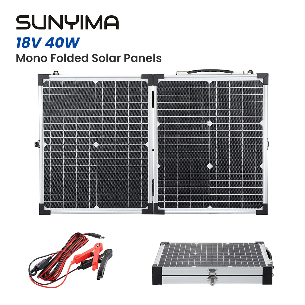 

SUNYIMA Foldable Solar Panel Monocrystalline 420*350 18V 40W Folding Protable For Car Camping Photovoltaic System