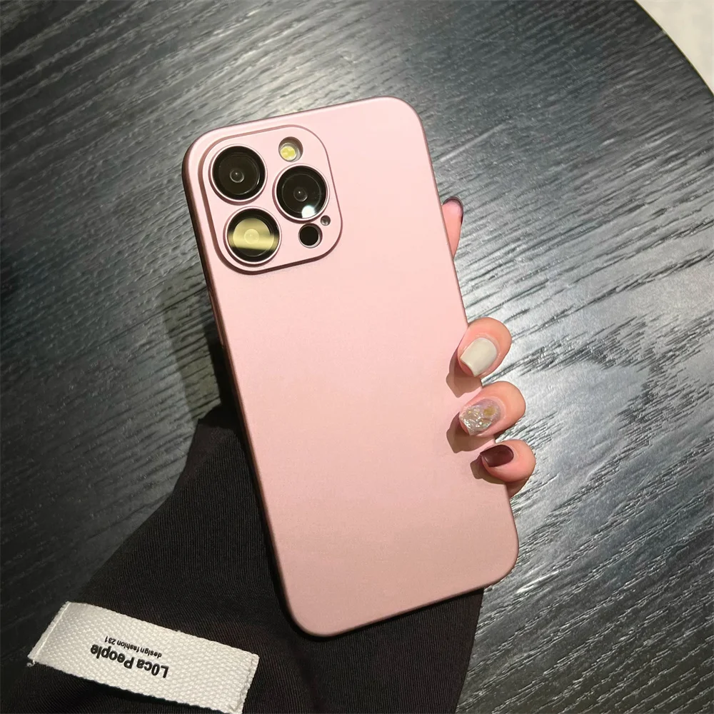 Matte Armor Rugged Plastic Case with Luxury Slim Glass Camera Protector