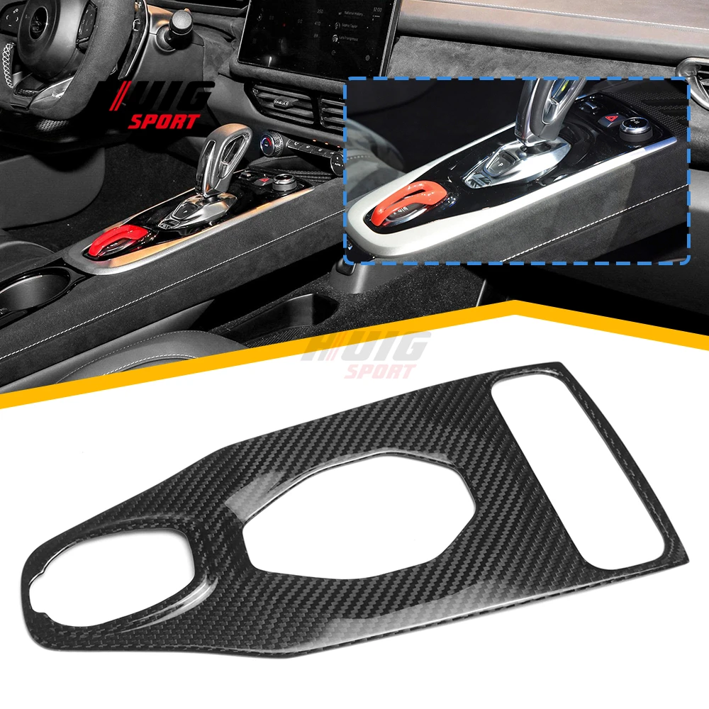 

Carbon Fiber Car Center Console Gear Knob Panel Cover Trim For Lotus Emira Coupe HTC GT4 2022 2023 2024 Paste Style Accessories