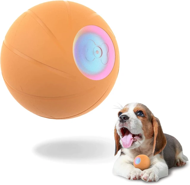 WELATOP Juguetes interactivos para perros, bola de juguete para perros que  se tambalea, pelota de juguetes chirriantes para entrenamiento, limpieza de