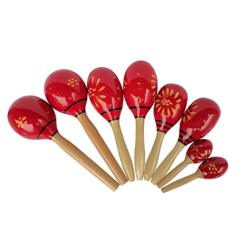 Wooden Maraca Musical Party Percussion Shaker, Sand Hammer, Toy for Children, Games, 1Pair