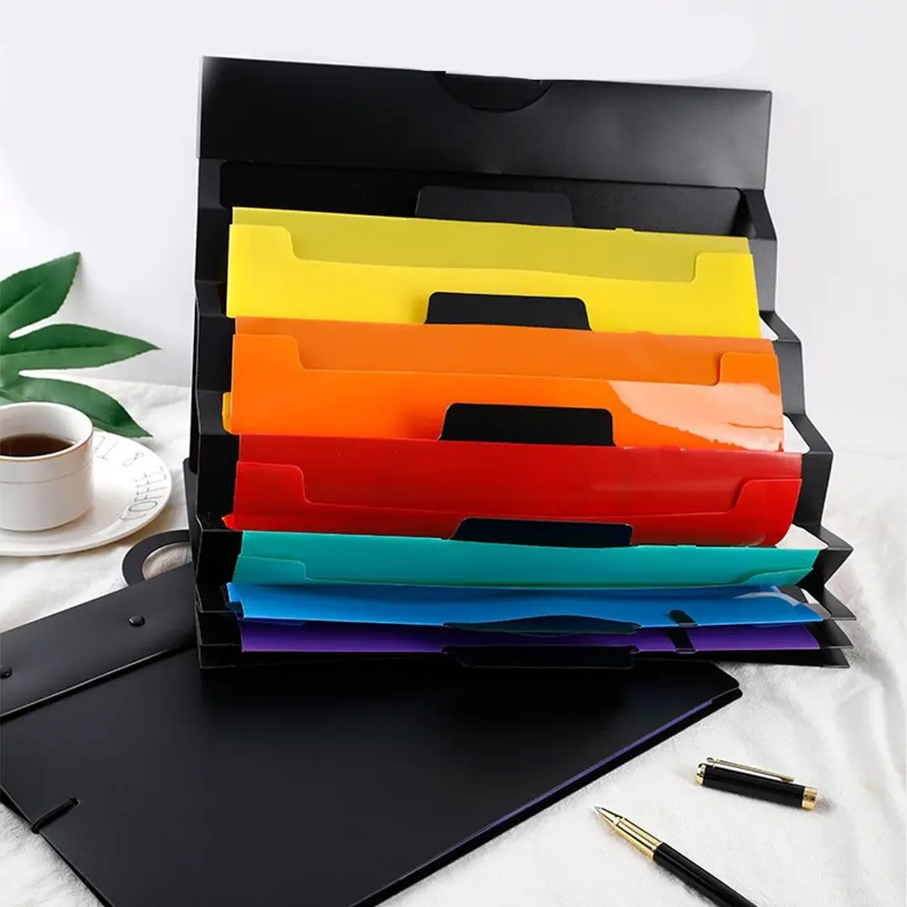 Large Capacity Wall Mounted File Folder Expandable Accordian Pockets for Rainbow File Organizer