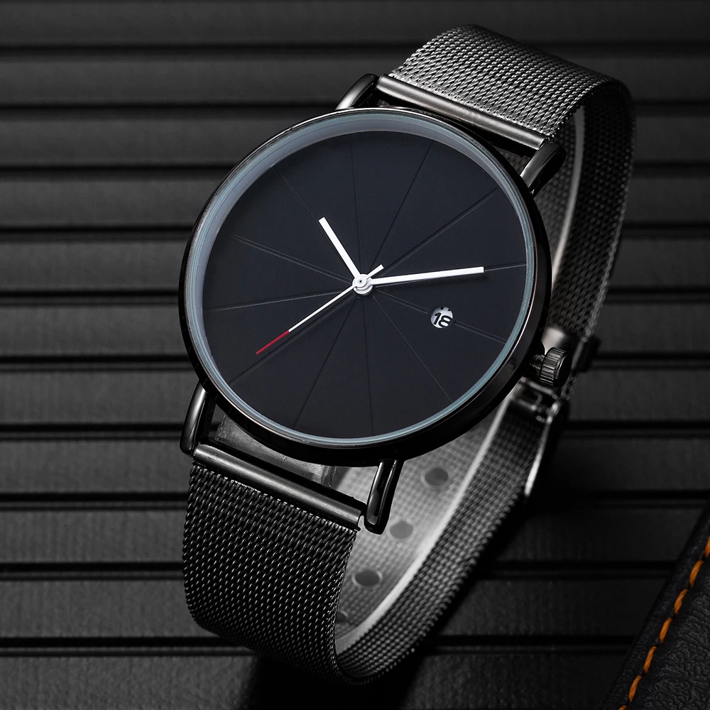 

Fashion Men's Watches 2023 New Simple Metal Case Analog Quartz Wristwatch Elegant Business Watches for Men Clock Reloj Hombre