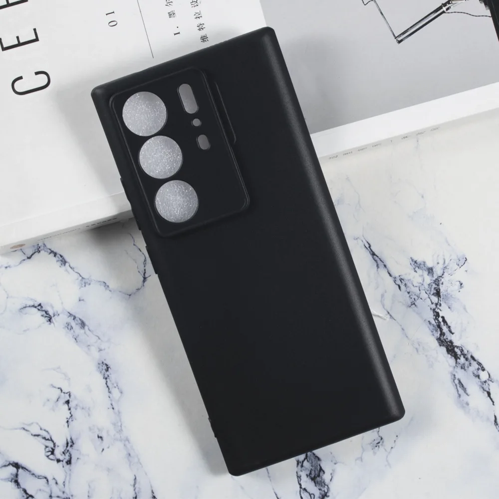 Premium Black Soft Silicone Phone Case - Durable TPU Protective Cover, 6.8 Inch