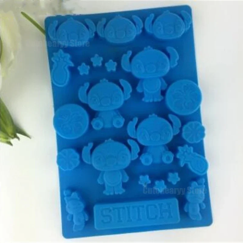 Disney Stitch Chocolate Mold Cartoon Modeling Non-Stick Baking DIY Cookies Cake Jelly Pudding Ice Tray Mold Dessert Making Tools