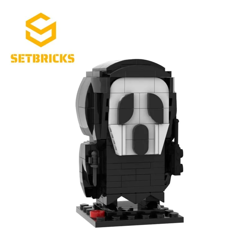 Setbricks Moc Scream Horror Movie Mask Brickheadz Figure Halloween Building Block Model Anime Creativity Brick Regalo Di Natale