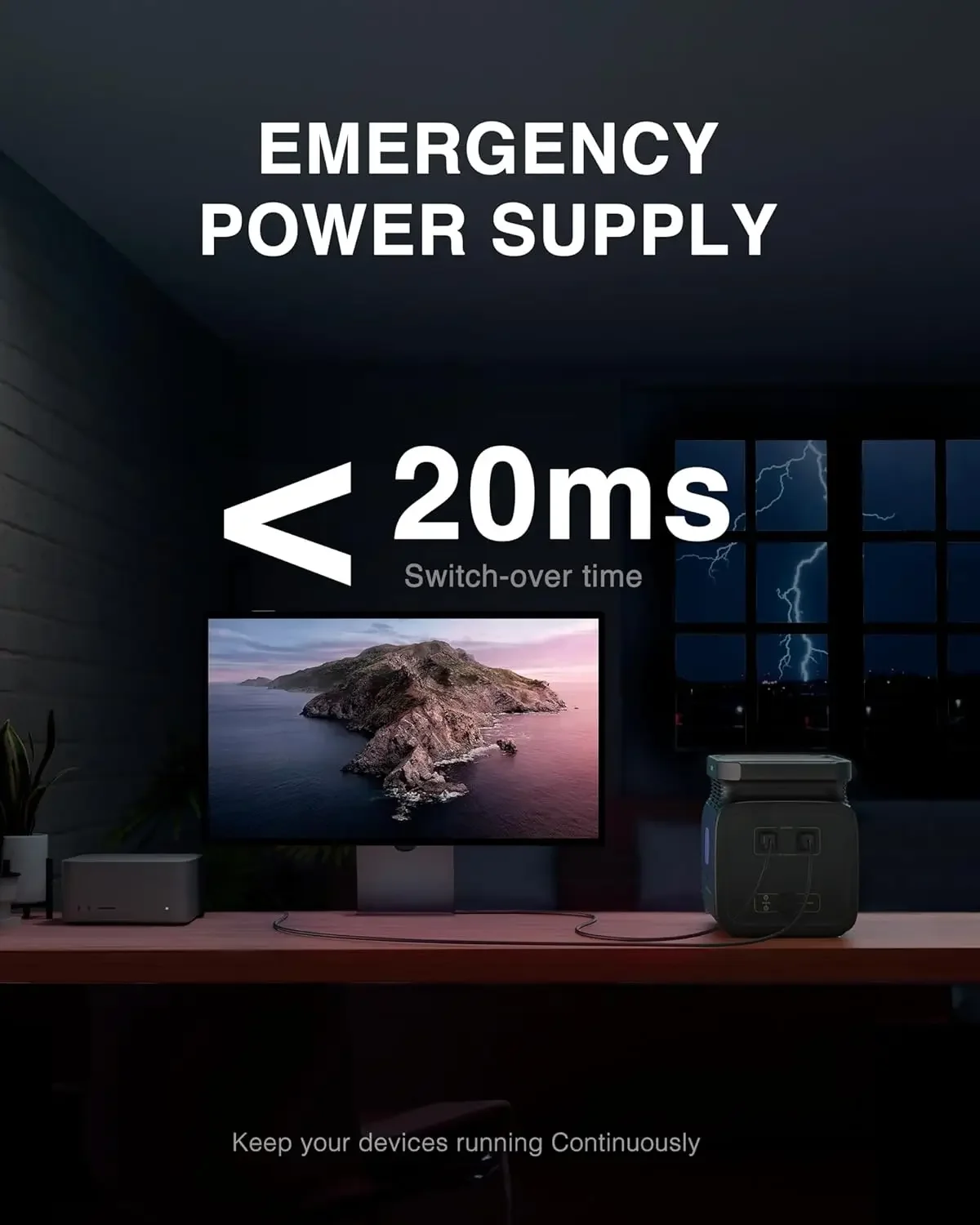 Infinity 1200 Portable Power Station, 1800W Electric Solar Generator,1280Wh LiFePO4 Battery, 14 Outlets for Home Backup