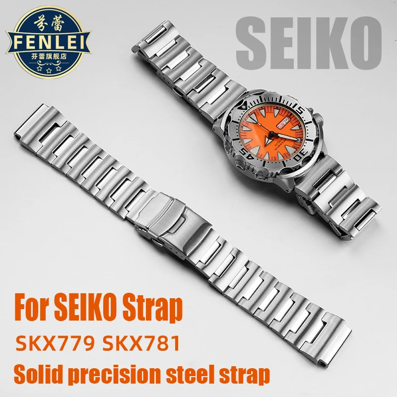 Per Seiko No. 5 Water Ghost Little Monster Strap Srp307 313 Skx779 Skx781 Cinturino Da Uomo In Acciaio Inossidabile Massiccio 20Mm