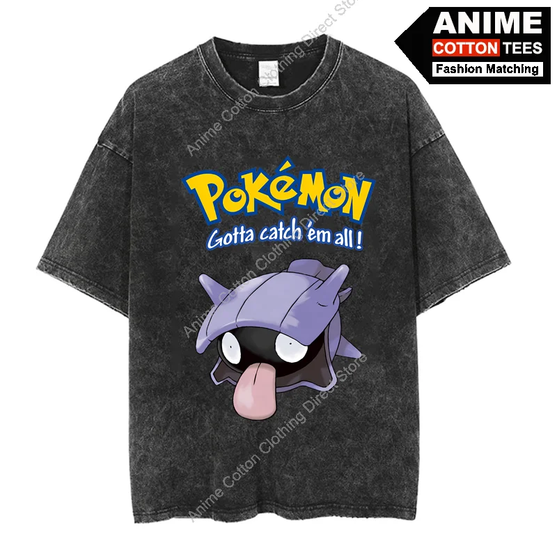 

Pokémon Shellder T Shirt Cartoon Anime Pokemon Cute Elf Print Clothes Y2k Harajuku Casual Unisex Oversized T-shirt Cotton Tees