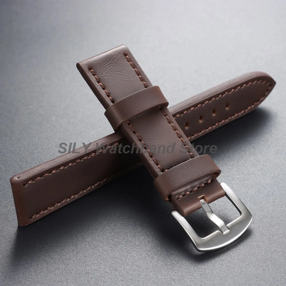 Echtes Leder-Uhrenarmband, 18 mm, 20 mm, 22 mm, 24 mm, universell für Herren und Damen, Sportarmbänder, Vintage-Näharmbänder, Armband-Zubehör – Detail 22