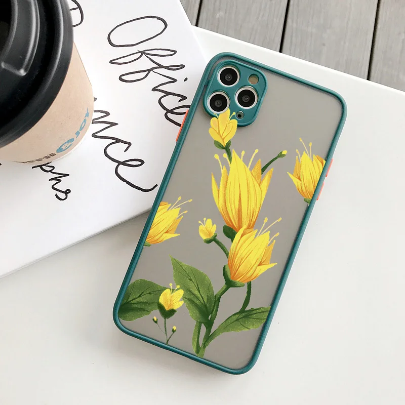 Sunflower & Chrysanthemum Shockproof Phone Case - Vibrant Floral Design Back Cover