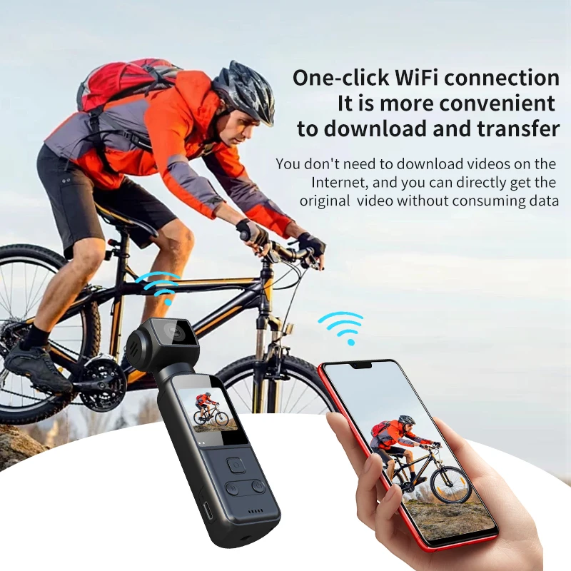 4K Action Digital Camera 1.33" Screen 270 Degrees Rotate Wifi Transmission Record Lightweight Portable K1 Sport Motion cameras